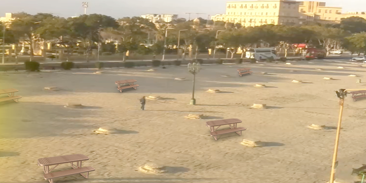 VIDEO – Controversy arises over permanent park tables on Floriana granaries