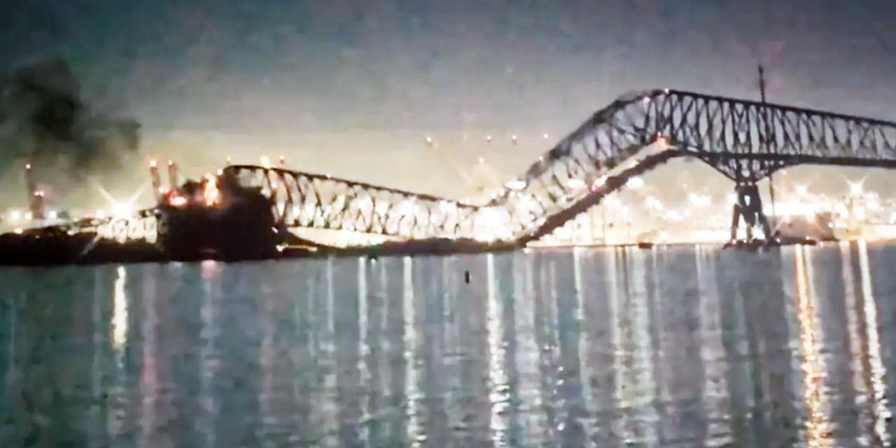 VIDEO – Baltimore’s Key Bridge Collapses Following Container Ship Collision