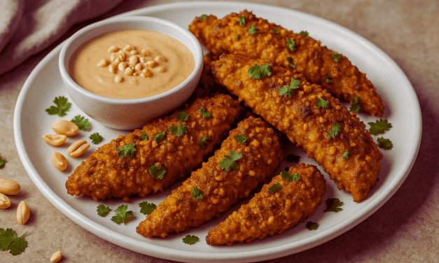 Delicious Oriental Chicken Tenders with Curried Peanut Sauce