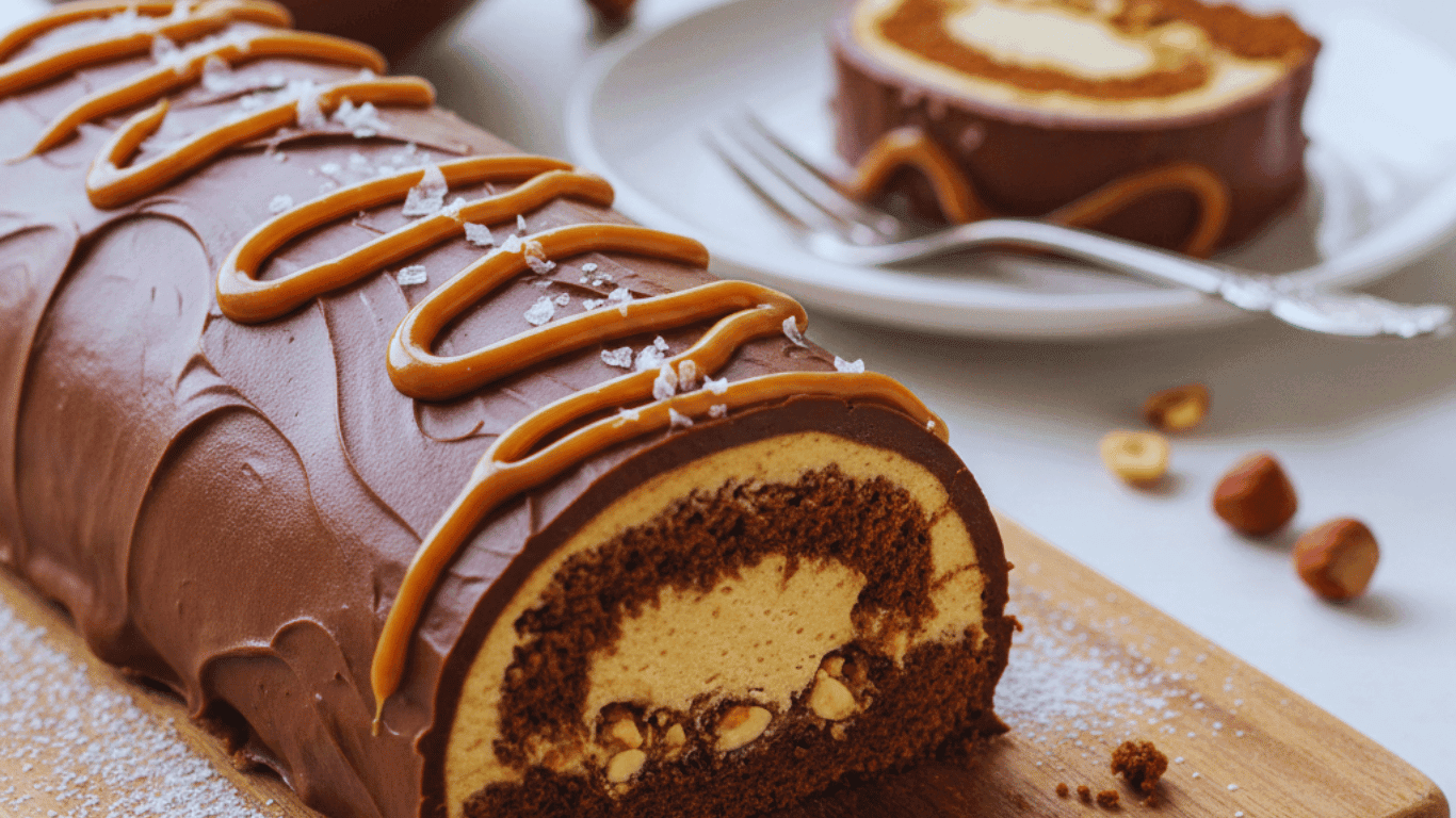 Indulgent Gluten-Free Caramel Chocolate Log Recipe