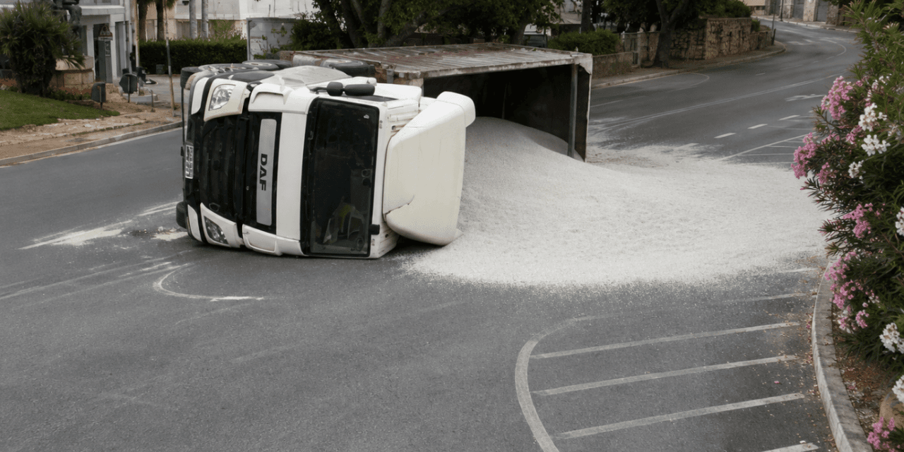 Gravel Truck Overturns in Birkirkara: Morning Traffic Delays on Naxxar Road